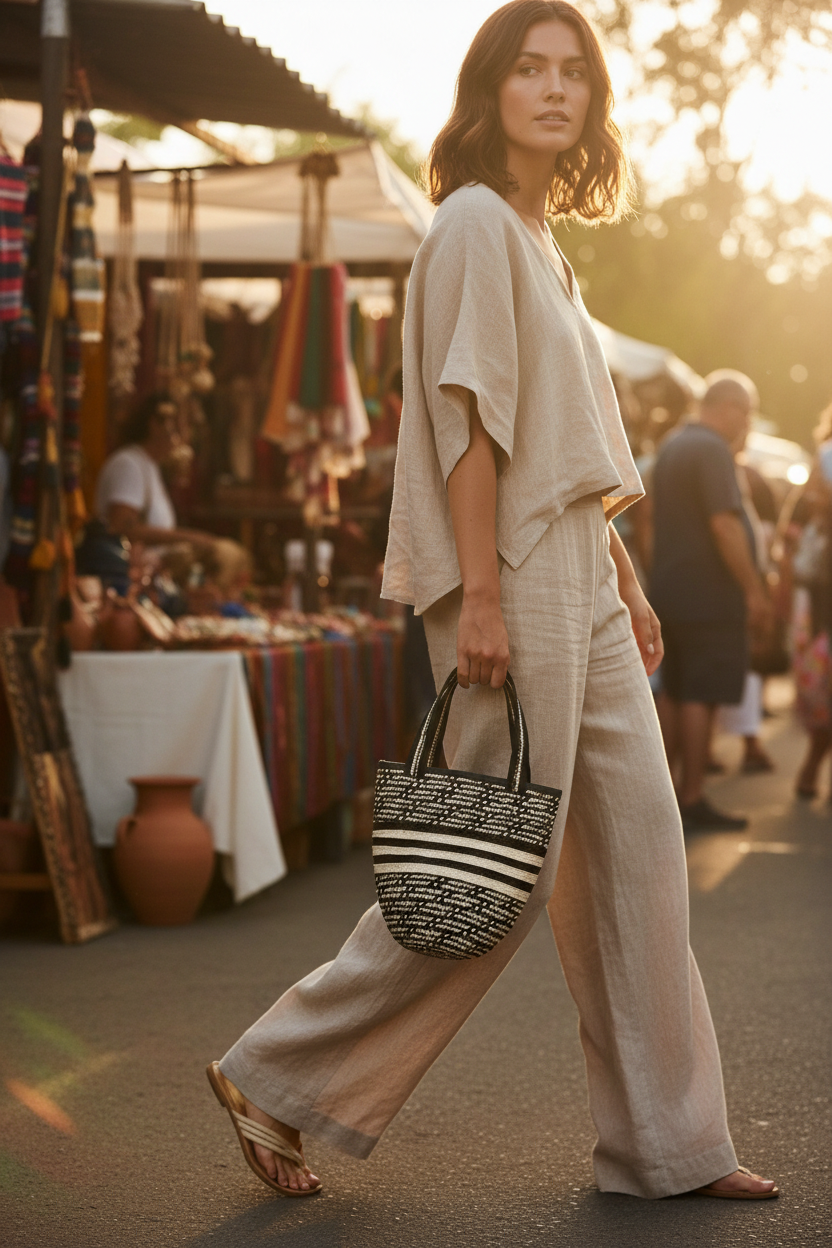 Lifestyle Striped Tote 9x9